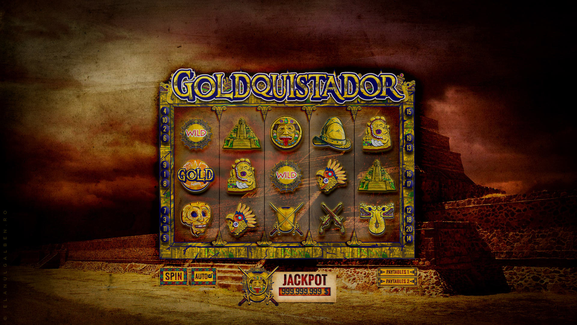Online Casino Game Design - Slot machine game - Goldquistador