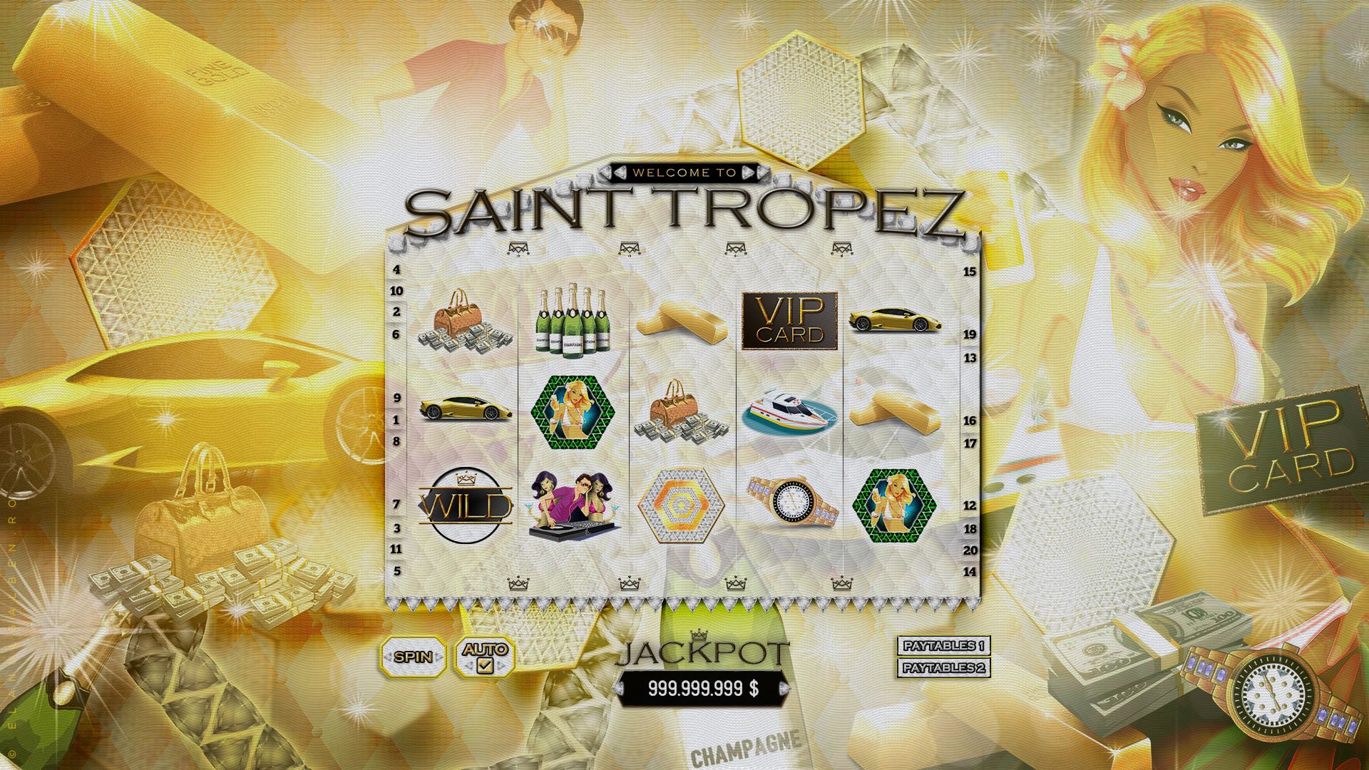 Online Casino Game Design - Slot machine game - Saint Tropez