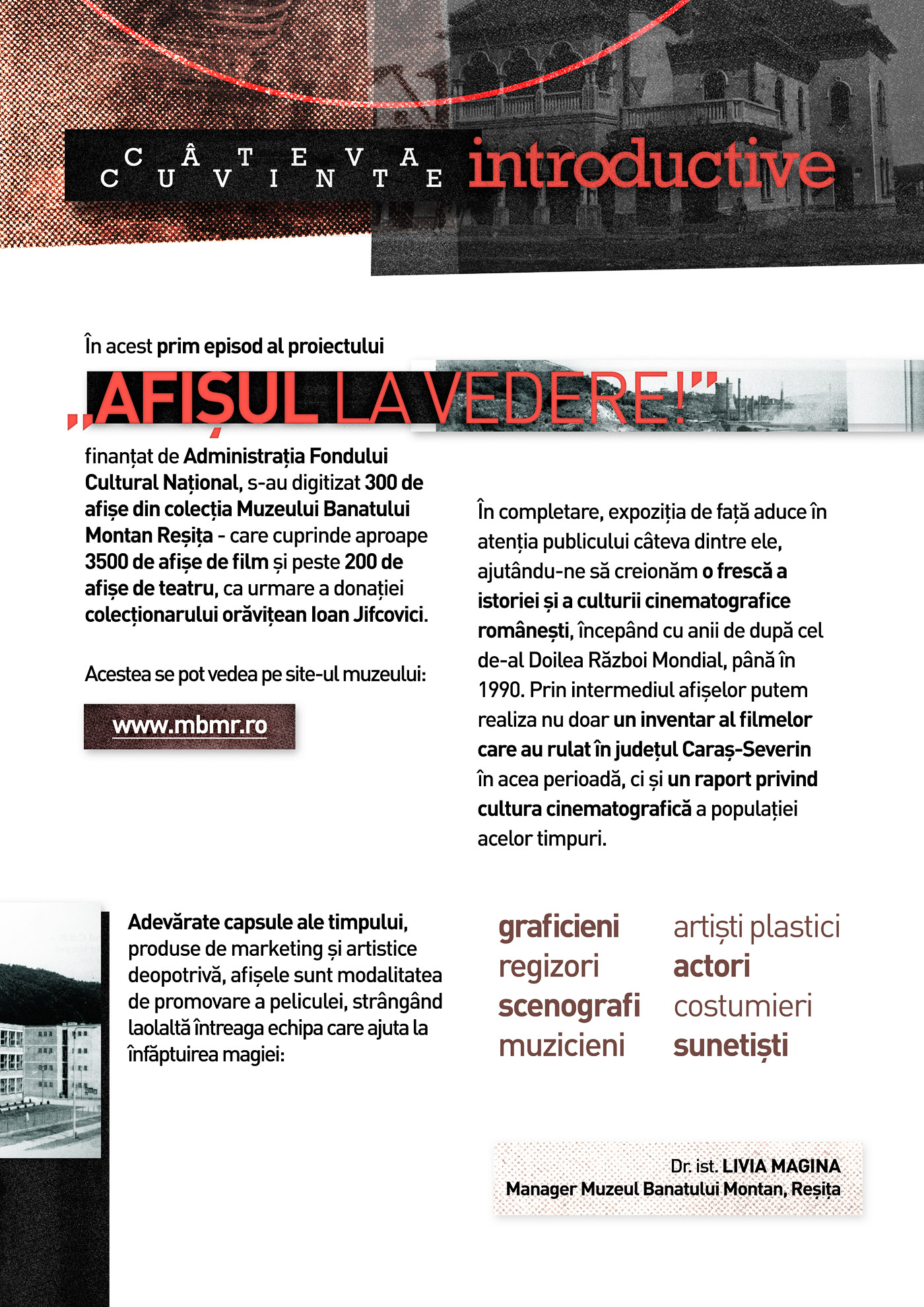 Avizier – expoziție Muzeul Banatului Montan din Reşiţa